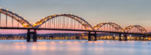 Centennial Bridge connecting Davenport Iowa and Rock Island Illinois